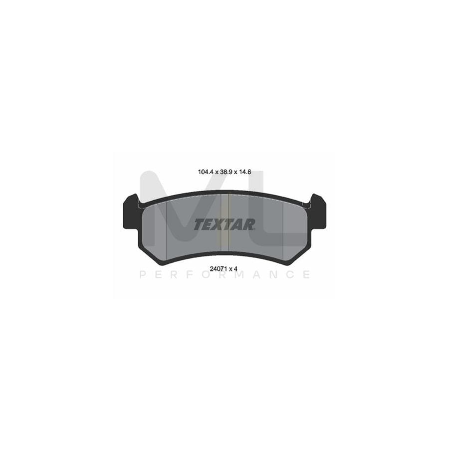 TEXTAR 2407101 Brake pad set not prepared for wear indicator