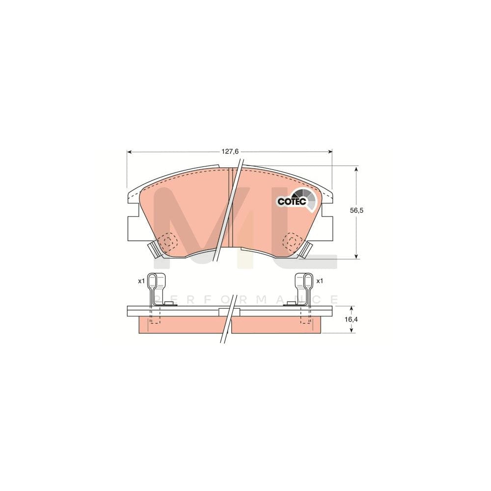 TRW Cotec Gdb729 Brake Pad Set With Acoustic Wear Warning | Performance Parts Direct Car Parts