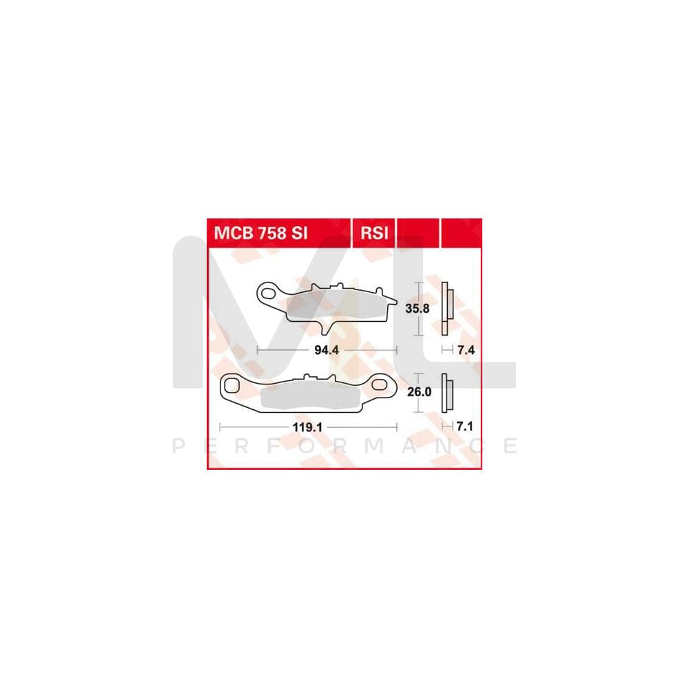 TRW Sinter Offroad Mcb758Si Brake Pad Set | Performance Parts Direct Car Parts