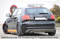 Rieger 00099129 Audi 8P A3 Rear Diffuser for Sport Tailpipe Left & Right - Carbon-Look