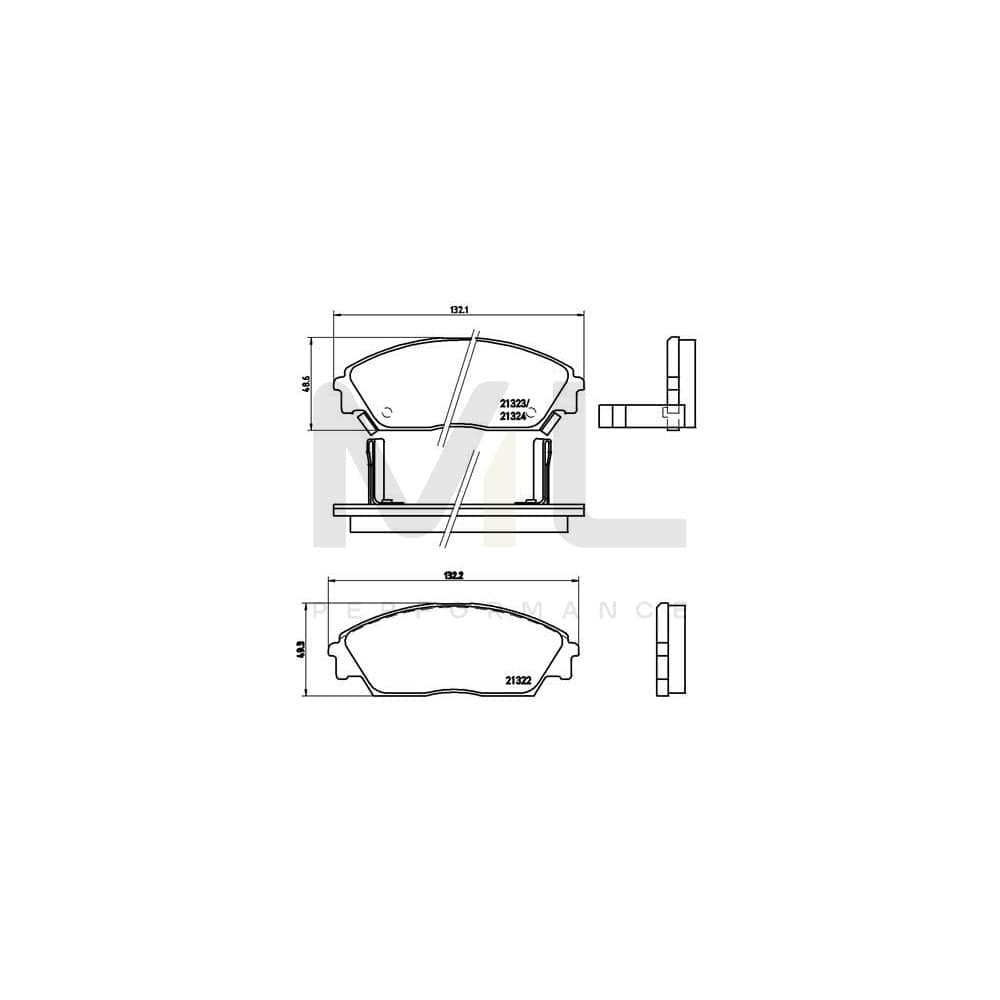 Brembo P 28 016 Brake Pad Set With Acoustic Wear Warning