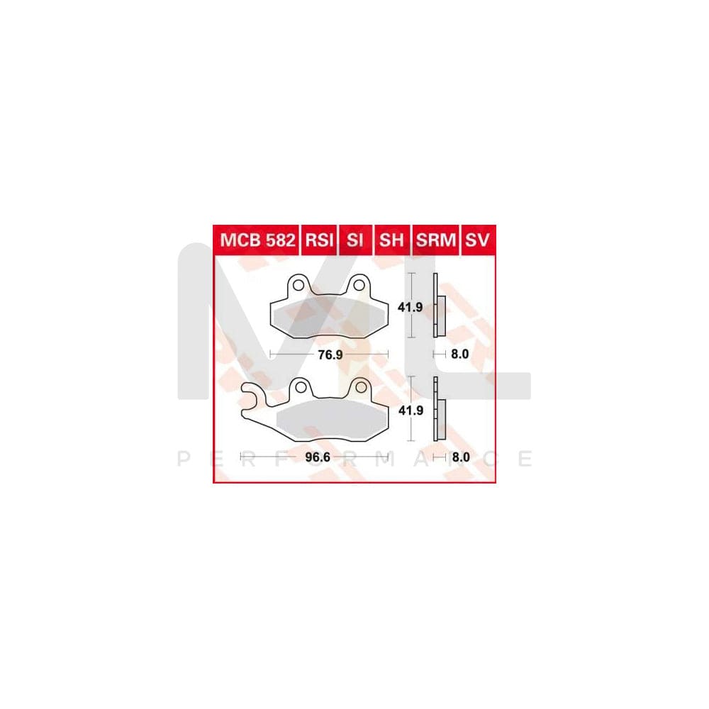 TRW Sinter Maxi Scooter Mcb582Srm Brake Pad Set | Performance Parts Direct Car Parts