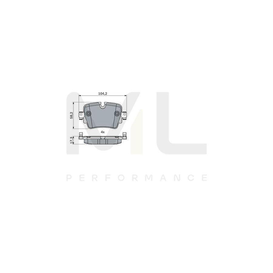 Bosch 0986494753 Brake Pad Set For Jaguar F-Type BP1851 | Performance Parts Direct Car Parts