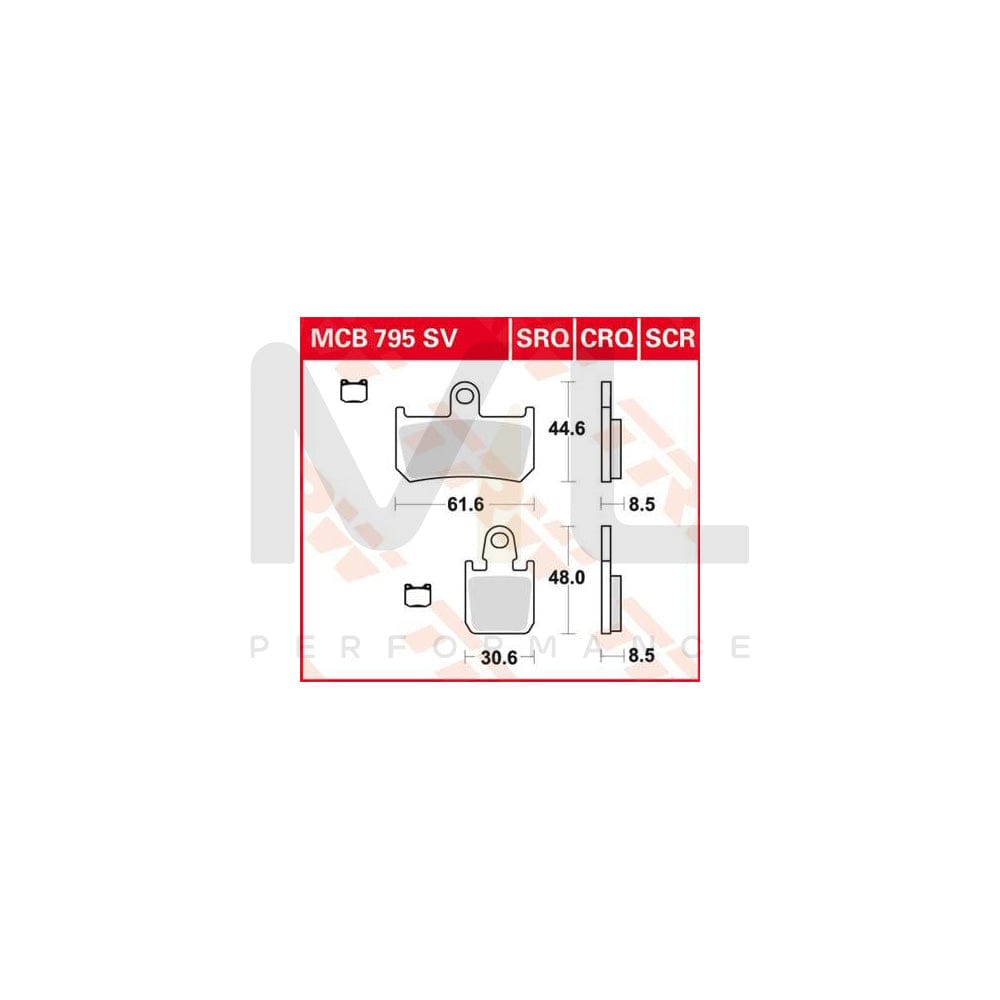 TRW Sinter Track Racing Mcb795Srq Brake Pad Set | Performance Parts Direct Car Parts