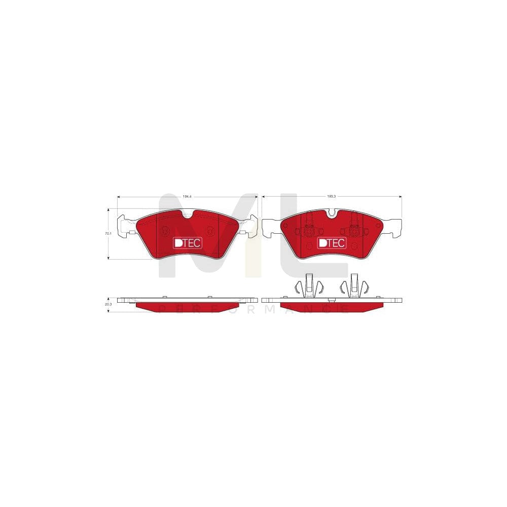 TRW Dtec Cotec Gdb1642Dte Brake Pad Set Prepared For Wear Indicator | Performance Parts Direct Car Parts