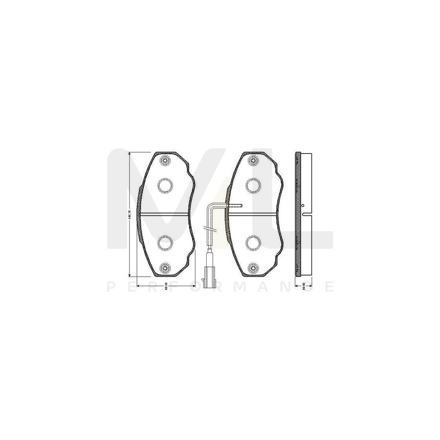 Bosch 0986Tb2432 Brake Pad Set Incl. Wear Warning Contact  | Performance Parts Direct Car Parts