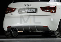 Rieger 00099875 Audi 8X A1 Rear Diffuser for Original Twin Tailpipe Left - Carbon-Look