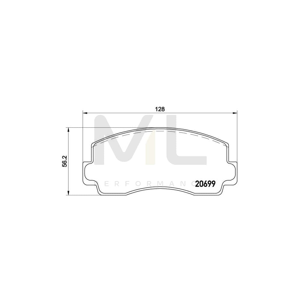 Brembo P 54 002 Brake Pad Set Excl. Wear Warning Contact