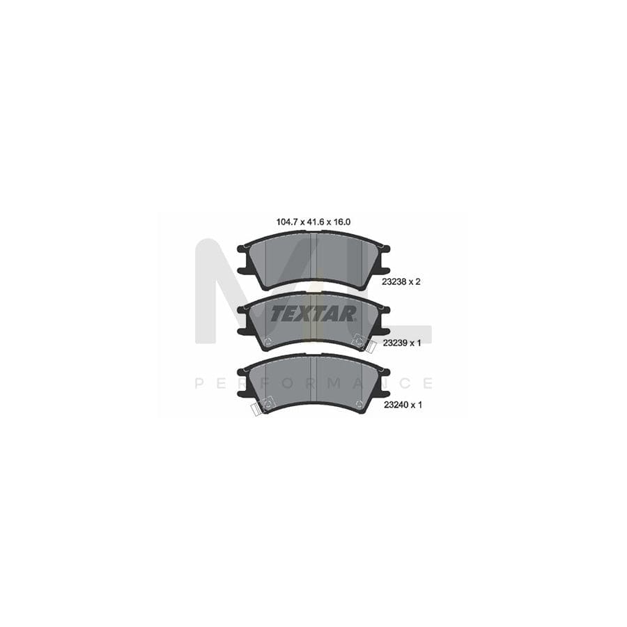 TEXTAR 2323802 Brake pad set for HYUNDAI Amica / Atoz (MX) with acoustic wear warning