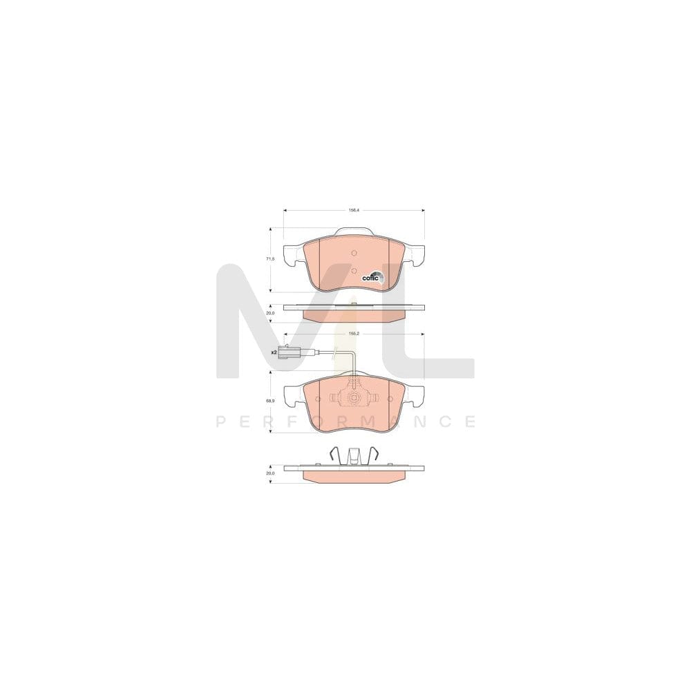 TRW Cotec Gdb1647 Brake Pad Set Incl. Wear Warning Contact | Performance Parts Direct Car Parts