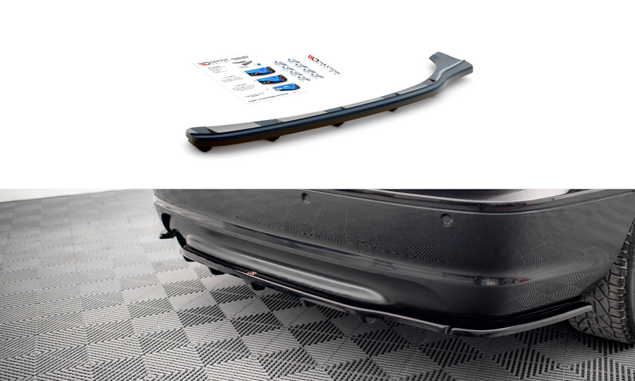 Maxton Design BMW Series 3 E46 M-Pack Coupe Central Rear Splitter (with vertical bars)