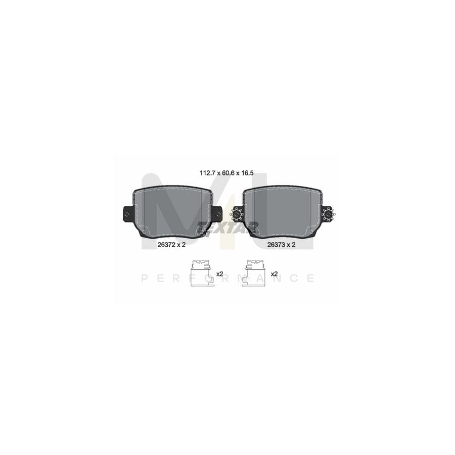 TEXTAR 2637201 Brake pad set with acoustic wear warning, with accessories | Performance Parts Direct Car Parts