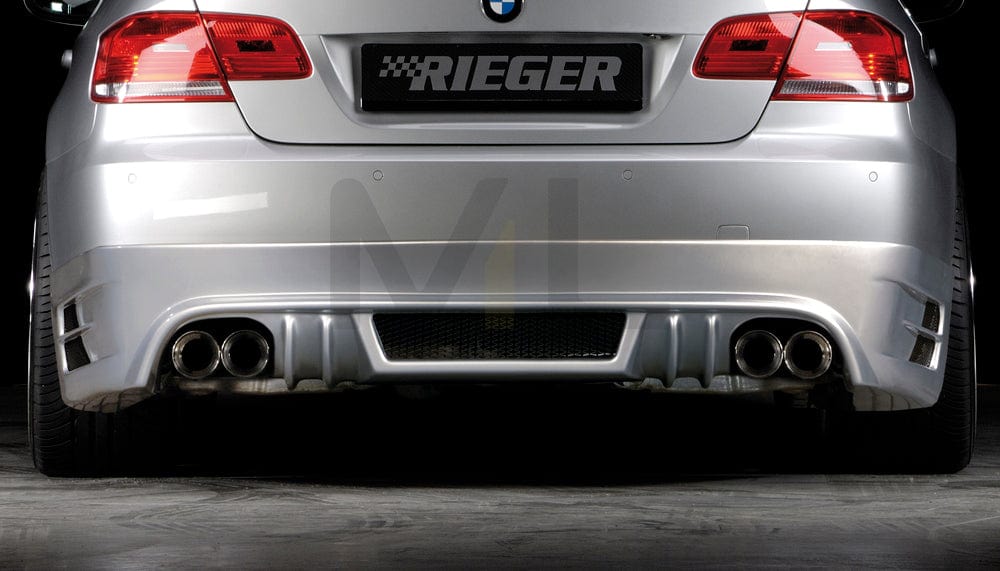 Rieger 00053438 BMW 3 Series E92 E93 Rear Diffuser for Twin Tailpipe Left & Right -  Matte Black