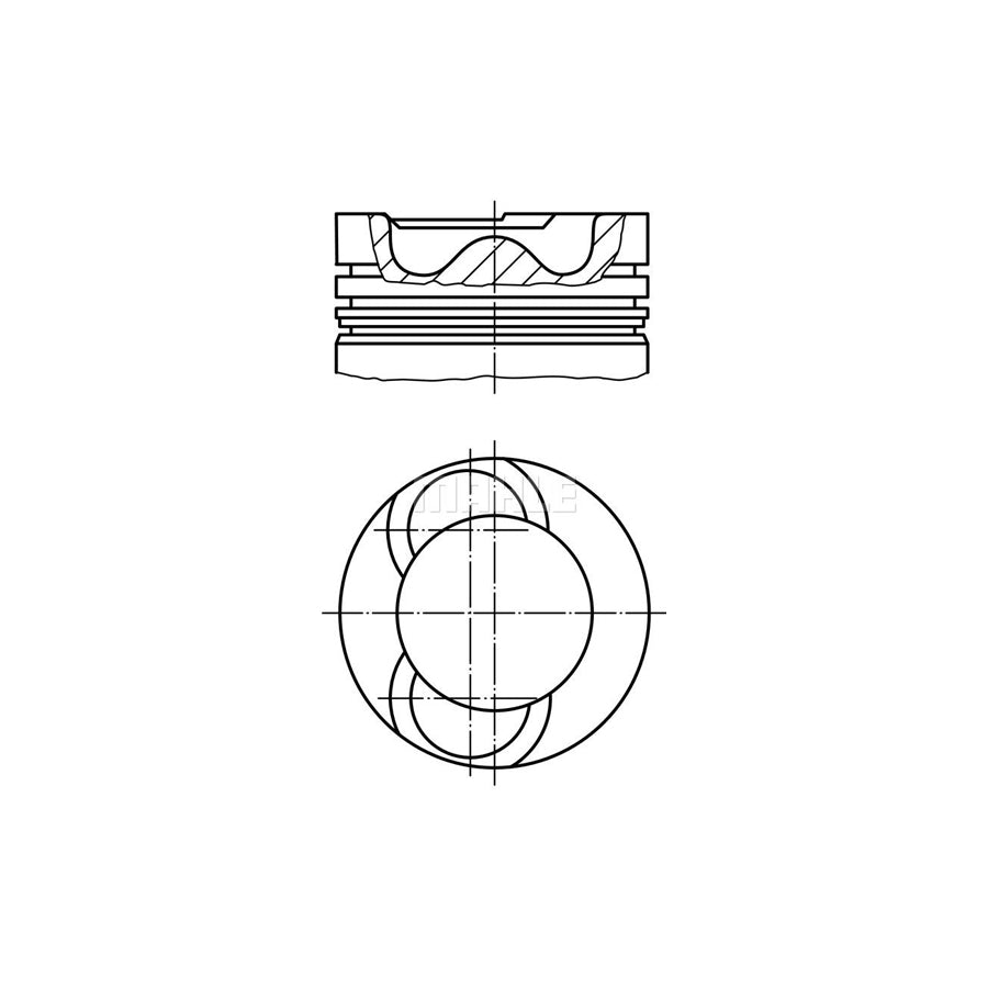 MAHLE ORIGINAL 028 19 01 Piston for VW CRAFTER 81,26 mm, with piston ring carrier, without cooling duct