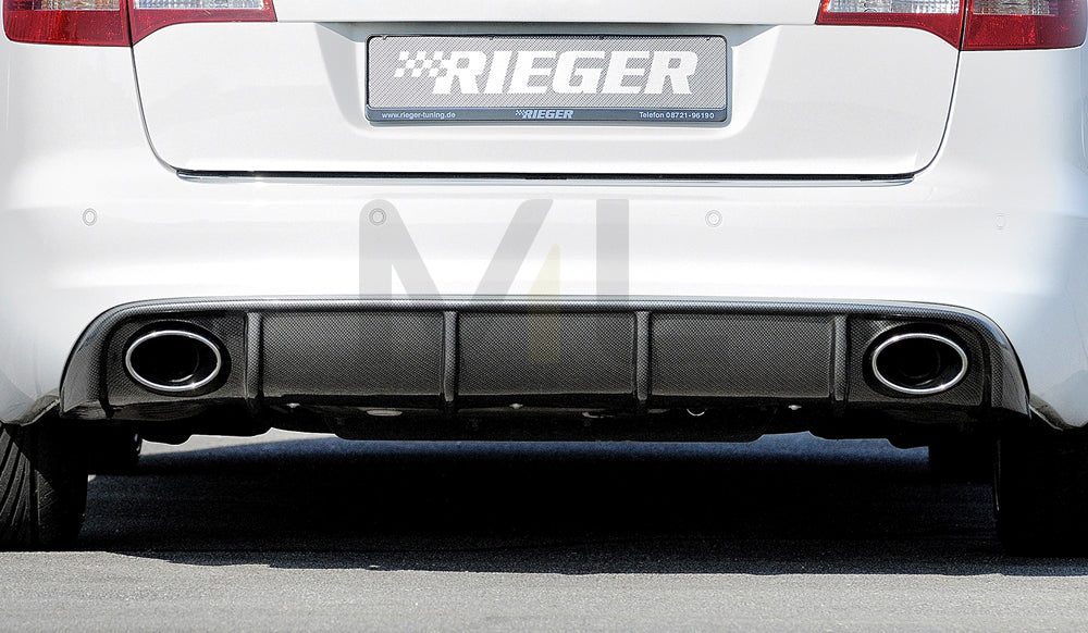 Rieger 00099227 Audi 4F A6 Rear Diffuser for Sport Tailpipe Left & Right - Carbon-Look