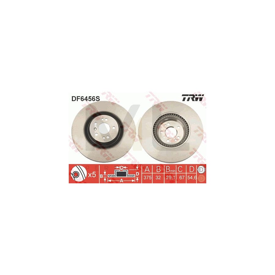 TRW DF6456S Brake Disc Vented, Painted | Performance Parts Direct Car Parts