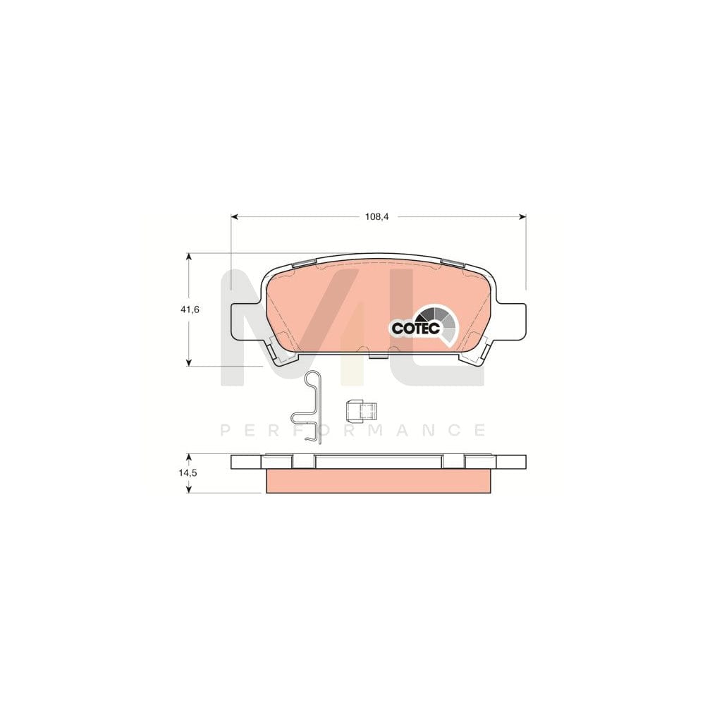 TRW Cotec Gdb3223 Brake Pad Set With Acoustic Wear Warning, With Accessories | Performance Parts Direct Car Parts