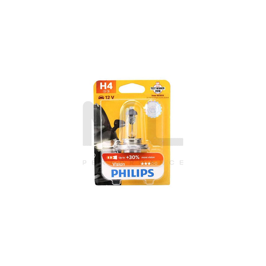 PHILIPS Vision 12342PRB1 Bulb, spotlight H4 12V 60/55W P43t-38 Halogen | Performance Parts Direct Car Parts
