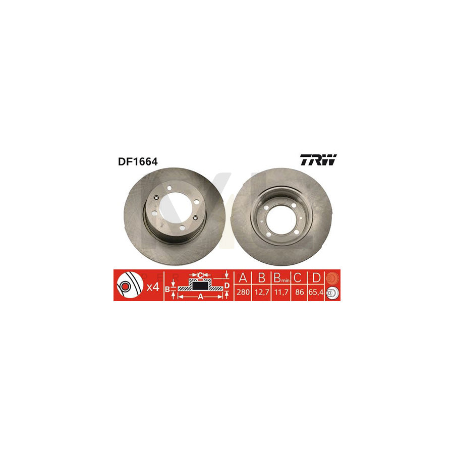 TRW DF1664 Brake Disc Solid | Performance Parts Direct Car Parts