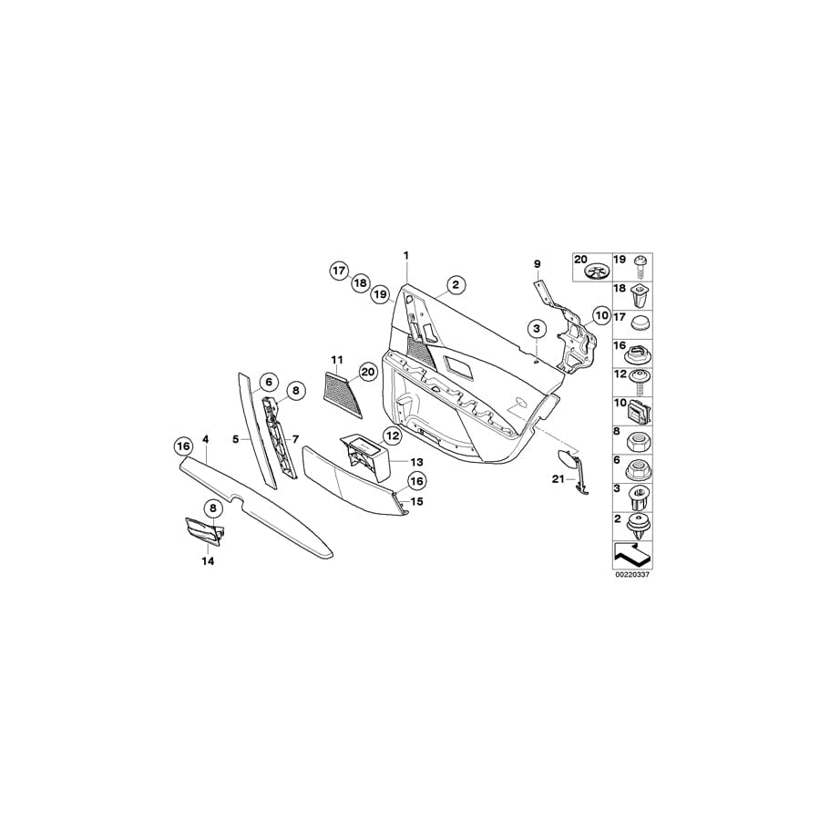Genuine BMW 51427079436 E60 E61 Handle Lower Part, Rear Right BEIGE (Inc. 530xi, 535d & M5)