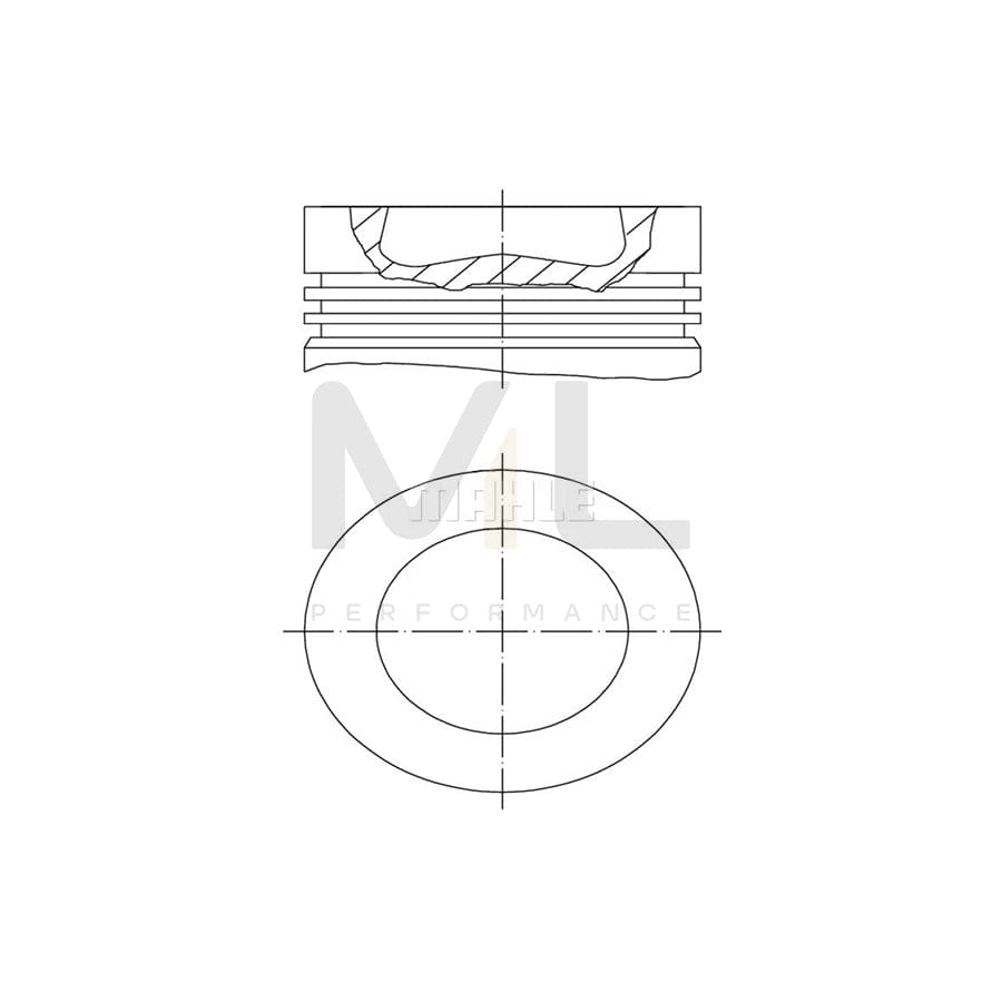 MAHLE ORIGINAL 028 PI 00121 001 Piston 79,76 mm, with cooling duct, with piston ring carrier | Performance Parts DirectCar Parts