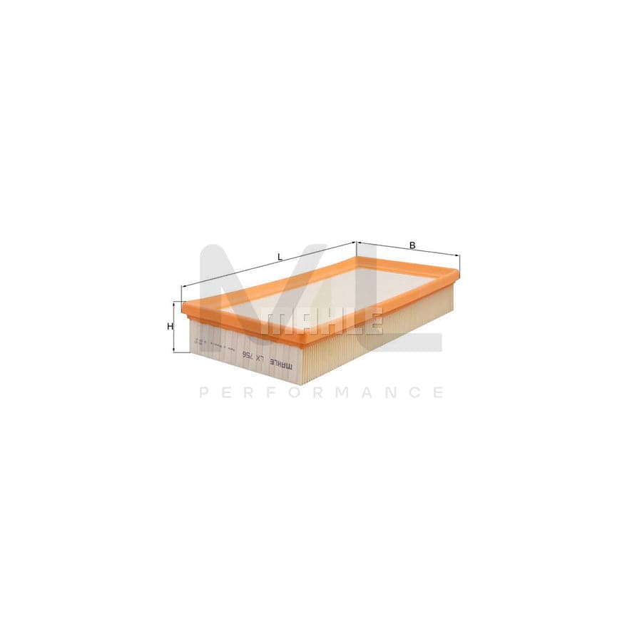 MAHLE ORIGINAL LX 756 Air Filter Filter Insert | Performance Parts DirectCar Parts