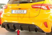 Rieger 00088179 Ford DEH Focus 4 ST Rear Diffuser for Original Tailpipe Left & RIght - Glossy Black