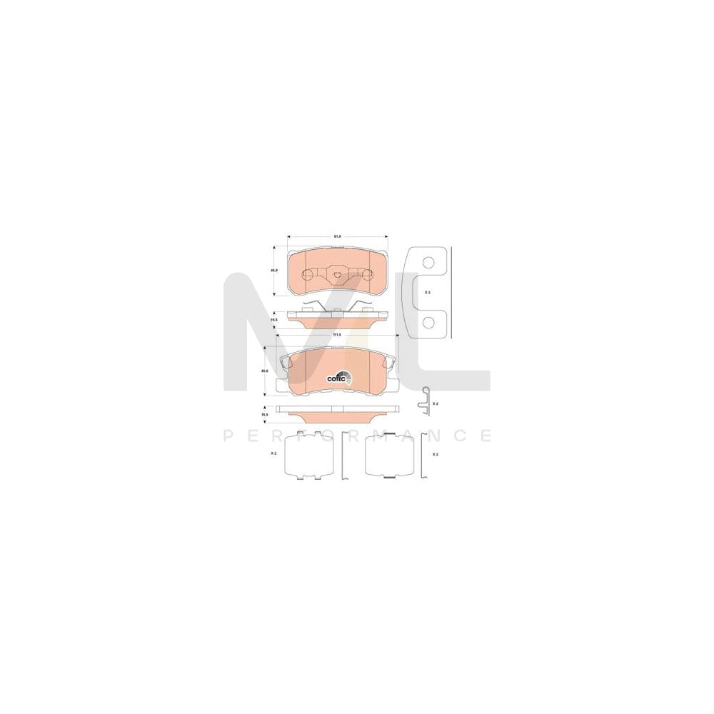 TRW Cotec Gdb4600 Brake Pad Set With Acoustic Wear Warning, With Accessories | Performance Parts Direct Car Parts