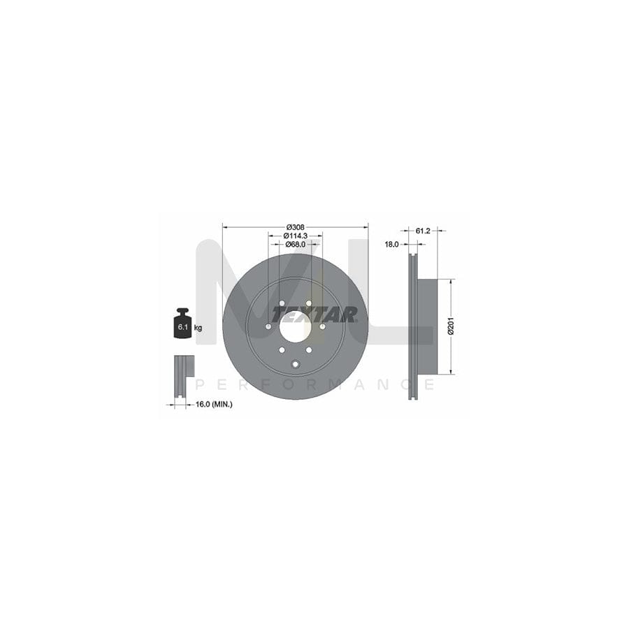 TEXTAR 92296403 Brake Disc suitable for MERCEDES-BENZ X-Class Internally Vented, Coated, without wheel hub, without wheel studs | Performance Parts Direct Car Parts