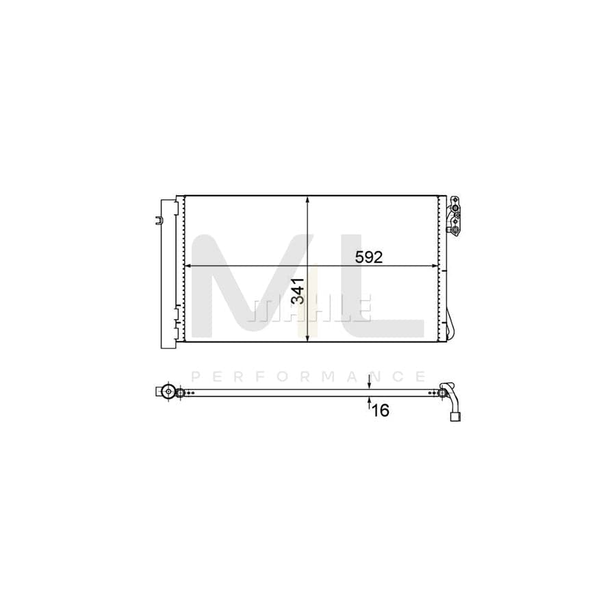 MAHLE ORIGINAL AC 414 000P Air conditioning condenser with dryer | Performance Parts DirectCar Parts