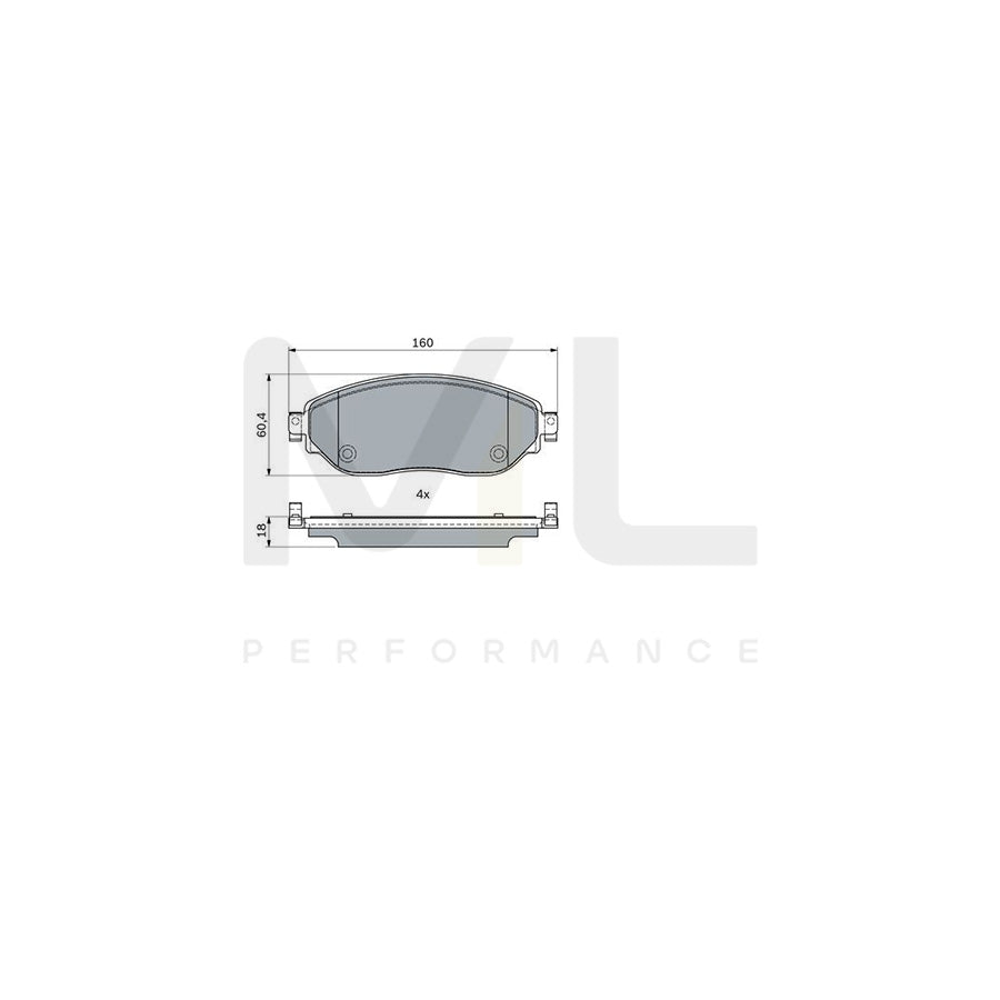 Bosch 0986494741 Brake Pad Set BP1756 | Performance Parts Direct Car Parts