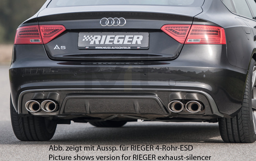 Rieger 00099221 Audi B8 B81 A5 Rear Diffuser for Original Tailpipe Left & RIght - Carbon-Look