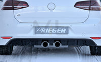 Rieger 00088092 VW Mk7 Golf R Rear Diffuser for Twin Tailpipe Centre - Glossy Black