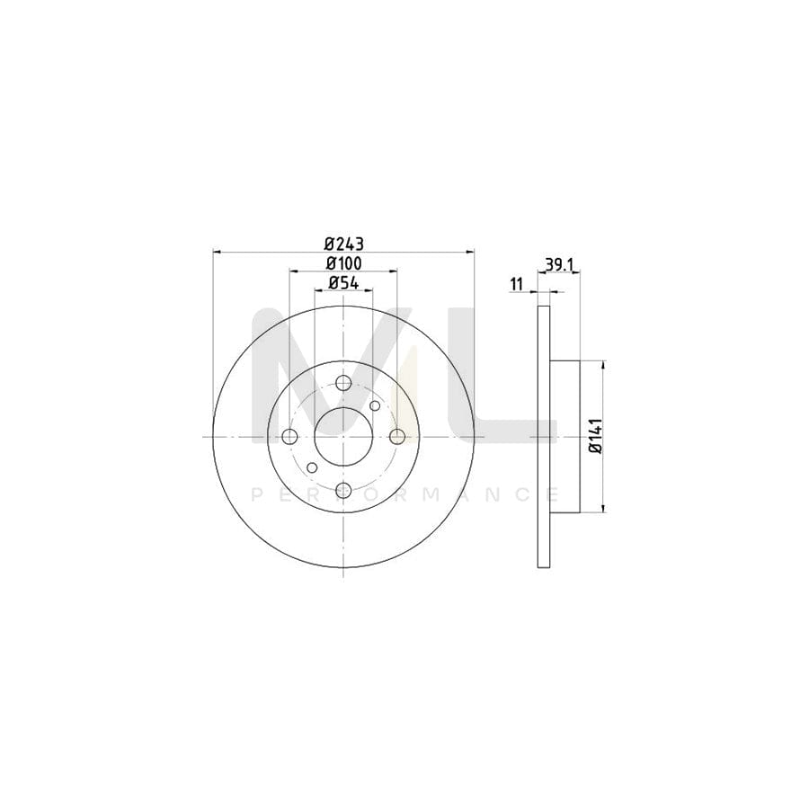 TEXTAR 92038300 Brake Disc Solid, without wheel hub, without wheel studs | Performance Parts Direct Car Parts