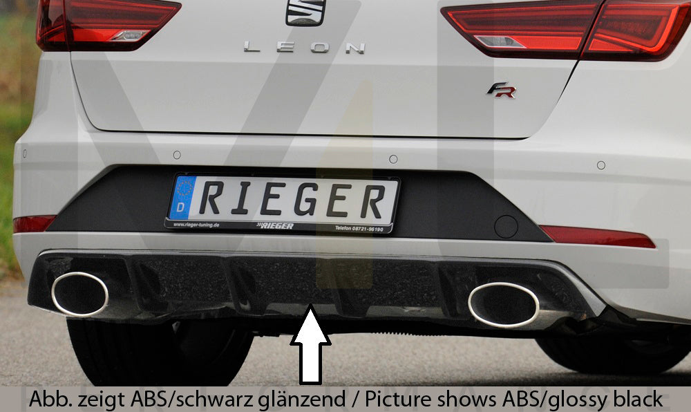 Rieger 00027040 SEAT 5F Leon FR Rear Diffuser for Sport Tailpipe Left & Right -  Matte Black