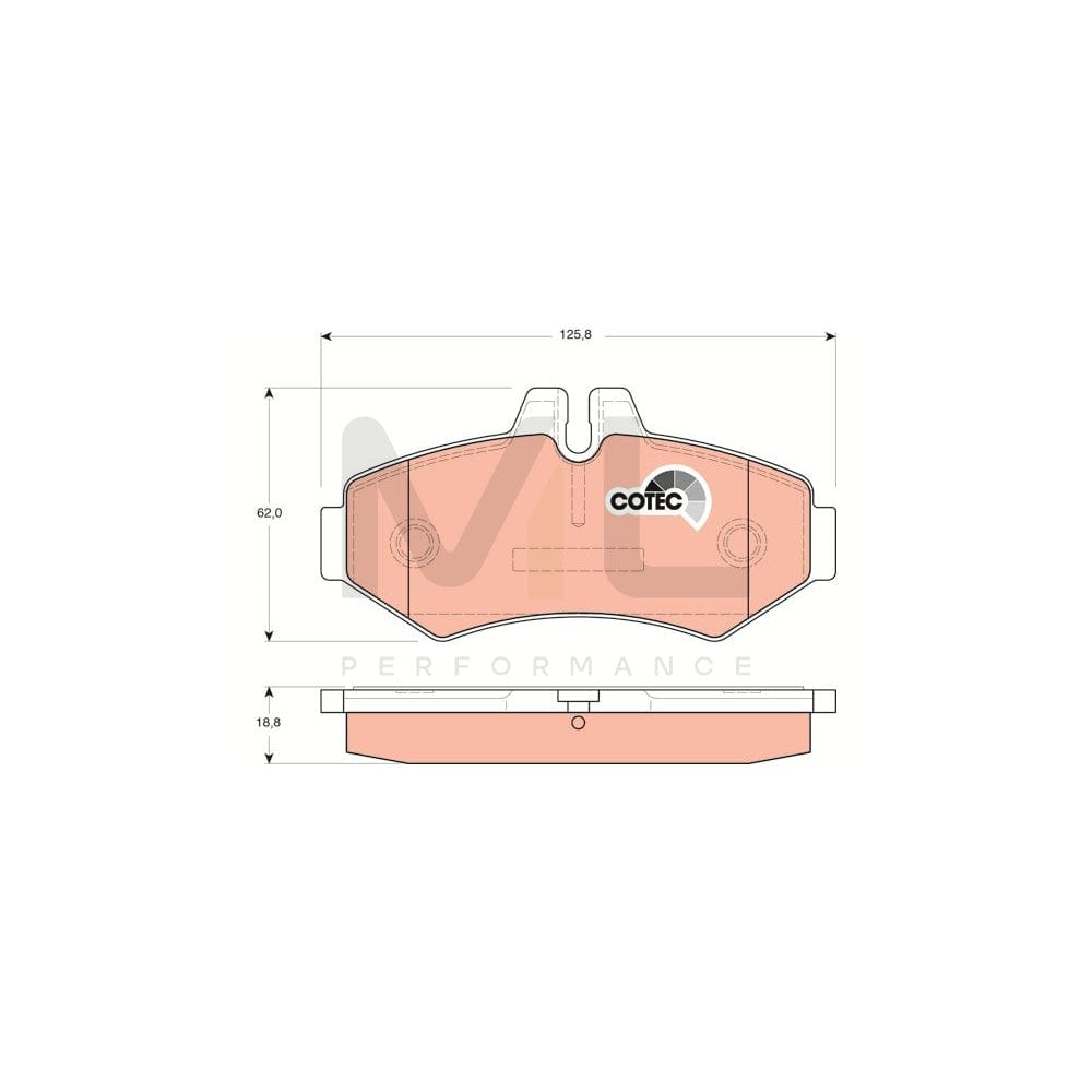 TRW Cotec Gdb1399 Brake Pad Set Prepared For Wear Indicator | Performance Parts Direct Car Parts