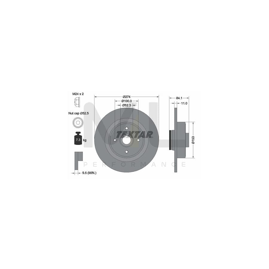 TEXTAR 92223200 Brake Disc Solid, with integrated magnetic sensor ring, with wheel bearing | Performance Parts Direct Car Parts