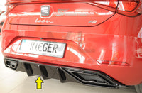 Rieger 00088210 SEAT Leon KL Rear Diffuser - Glossy Black