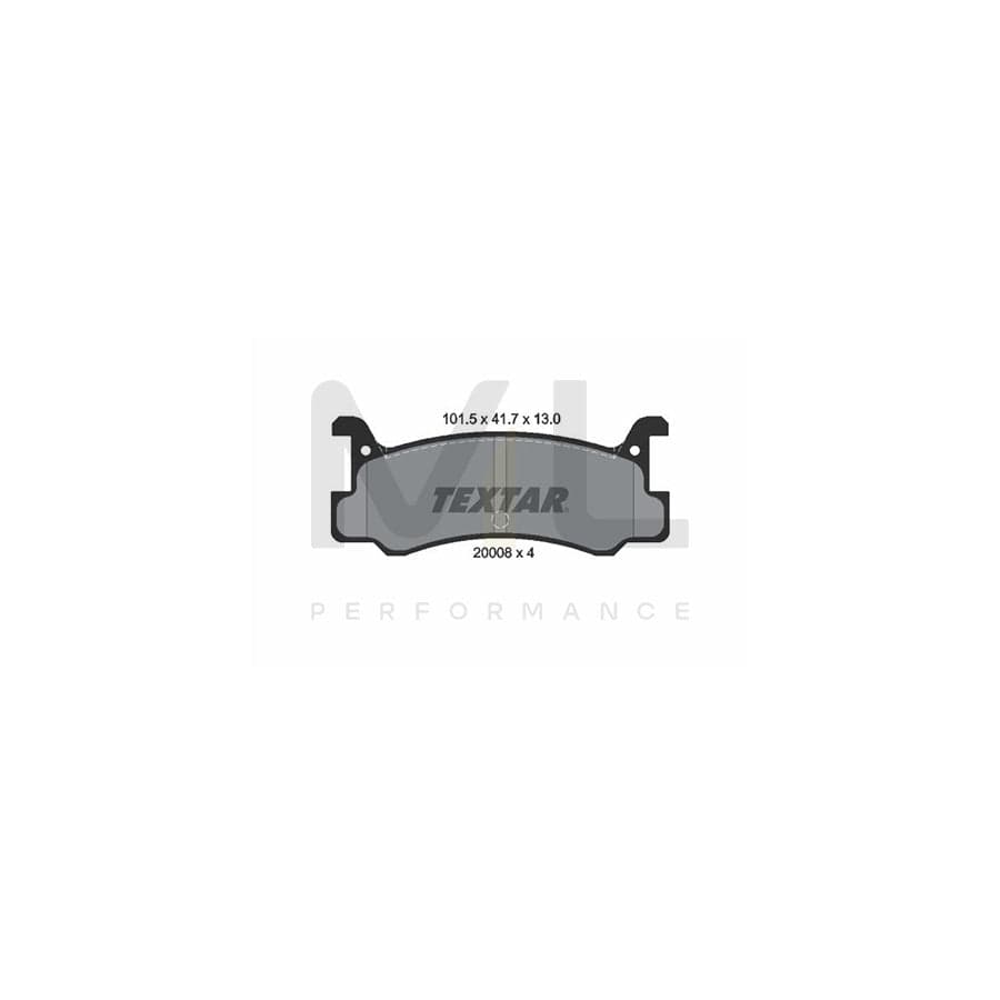 TEXTAR 2000801 Brake pad set not prepared for wear indicator