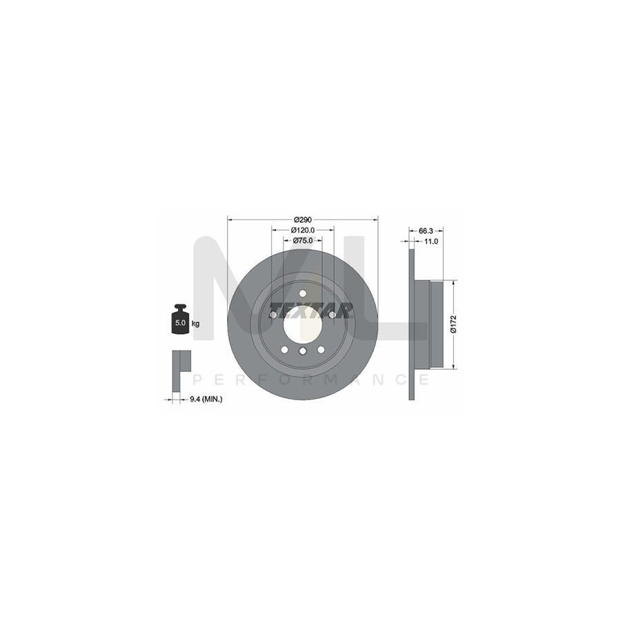 TEXTAR PRO 92261003 Brake Disc Solid, Coated, without wheel hub, without wheel studs | Performance Parts Direct Car Parts