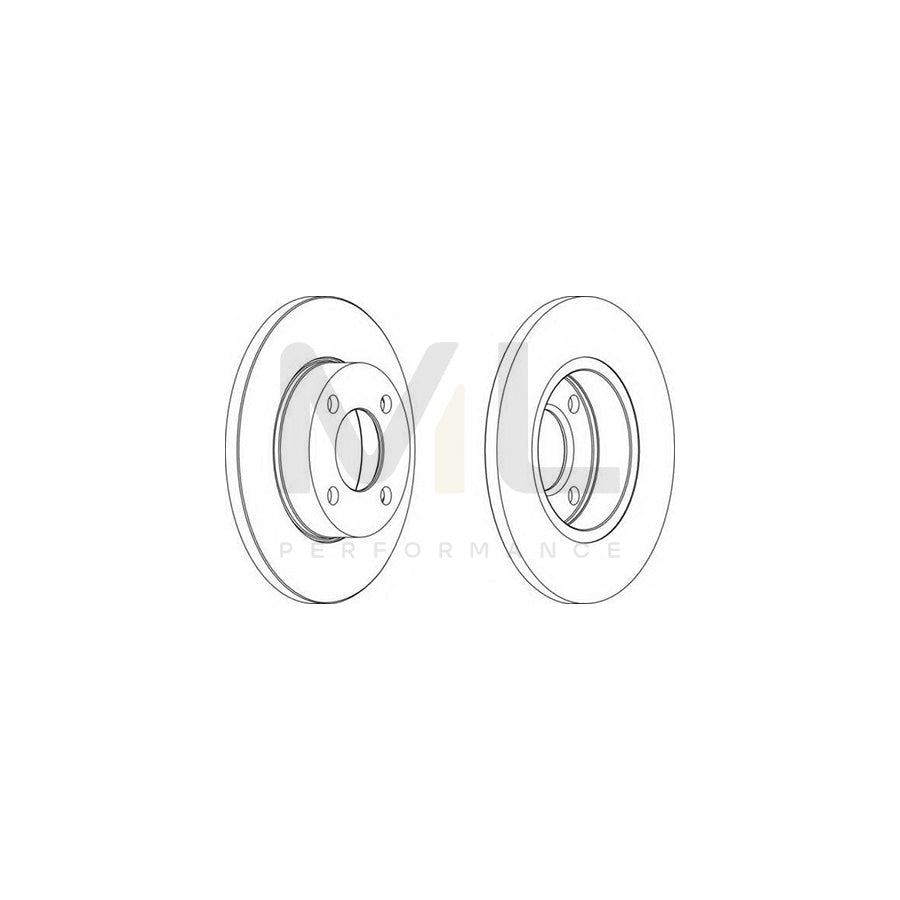 FERODO DDF048C-1 Brake Disc Solid, Coated | Performance Parts Direct Car Parts