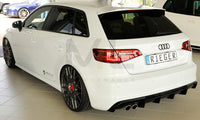 Rieger 00088141 Audi 8V A3 Rear Diffuser for Twin Tailpipe Left - Glossy Black