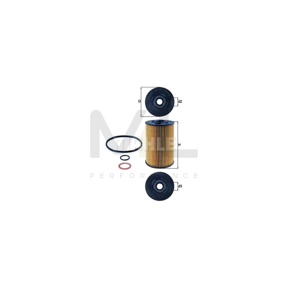 MAHLE ORIGINAL OX 150D1 Oil Filter Filter Insert | Performance Parts DirectCar Parts