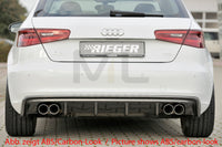 Rieger 00056787 Audi 8V A3 Rear Diffuser for Twin Tailpipe Left & Right -  Matte Black