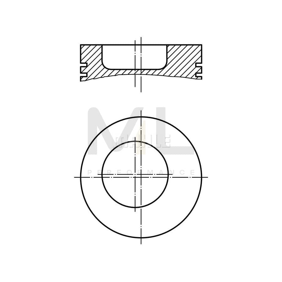 MAHLE ORIGINAL 002 79 10 Piston 97,5 mm, with piston ring carrier, without cooling duct | Performance Parts DirectCar Parts