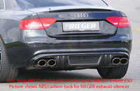 Rieger 00055415 Audi B8 B81 A5 Rear Diffuser for Original Tailpipe Left & RIght -  Matte Black