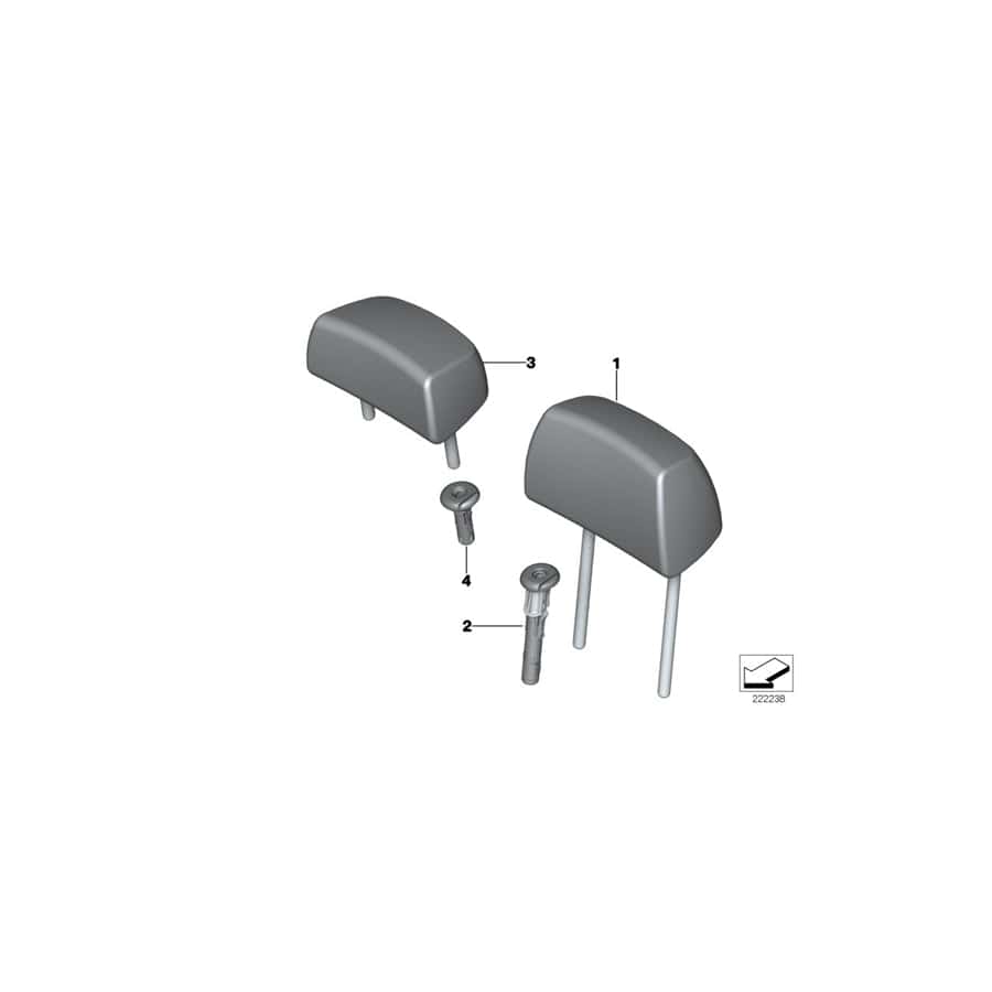 Genuine BMW 52207367255 F25 Headrest Leather ELFENBEINWEISS (Inc. X3)
