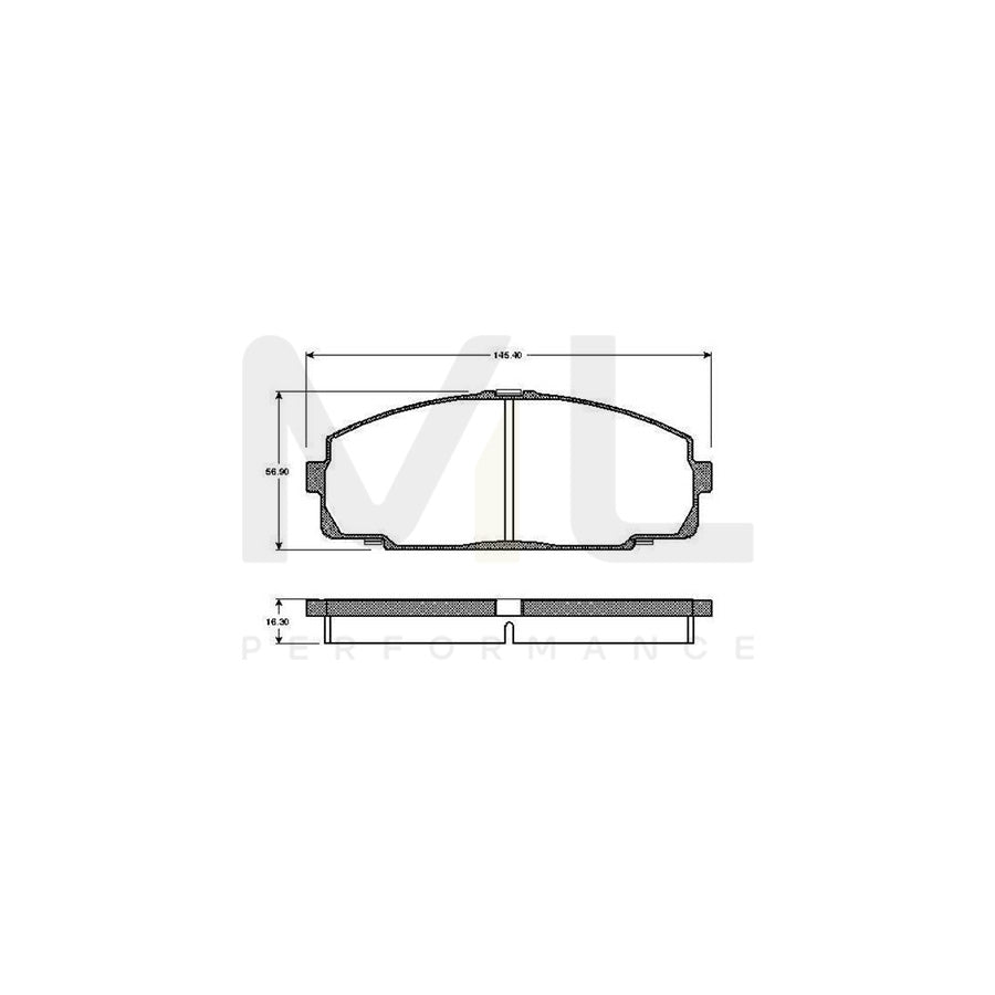 Bosch 0986Tb2688 Brake Pad Set Excl. Wear Warning Contact  | Performance Parts Direct Car Parts