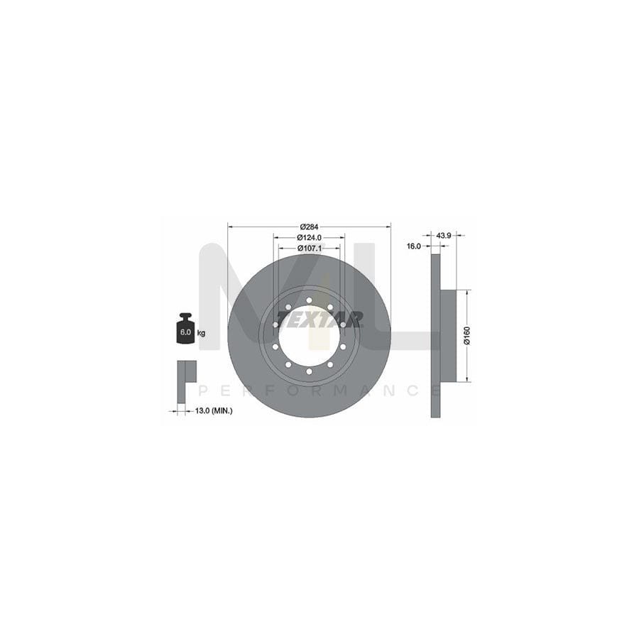 TEXTAR 93242500 Brake Disc for FORD TRANSIT Solid, without wheel hub, without wheel studs | Performance Parts Direct Car Parts