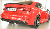 Rieger 00056824 Audi 8V A3 Rear Diffuser for Twin Tailpipe Left -  Matte Black